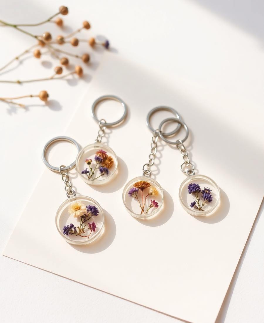 Pressed Flower Keychains